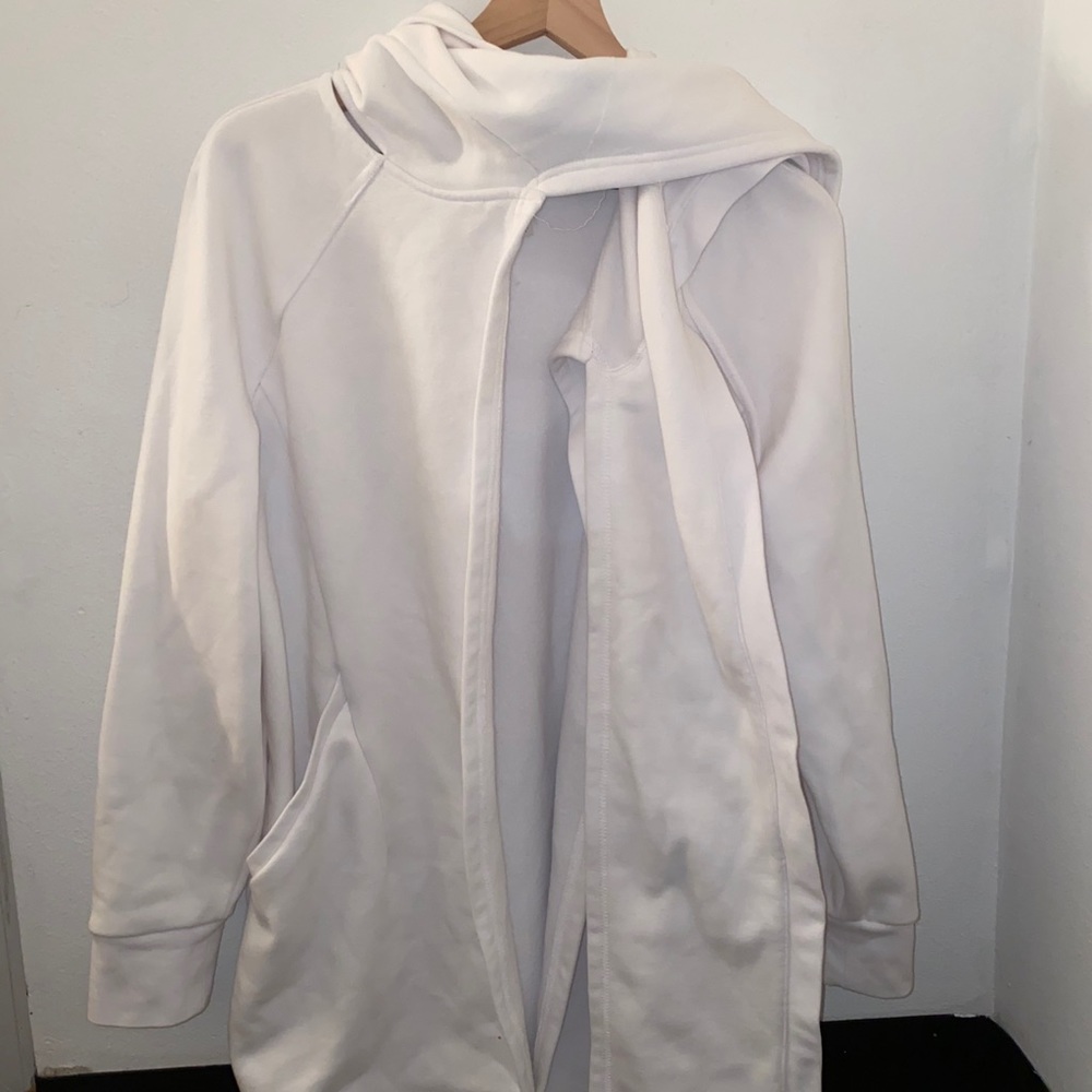 White wrap sweater